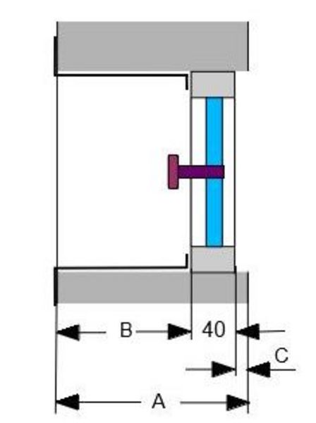 Cornière de fixation pour hublot BIOGASKONTOR 12 cm — paroi béton