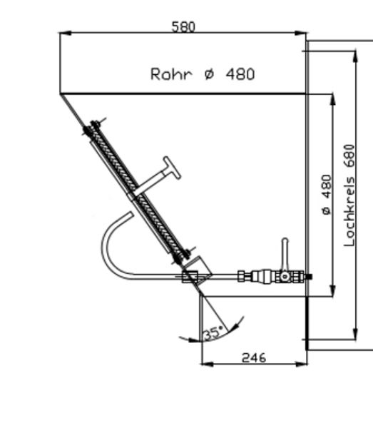 Hublot de digesteur en kit pour plaque fournie par le client BIOGASKONTOR RD 300 / RD 400