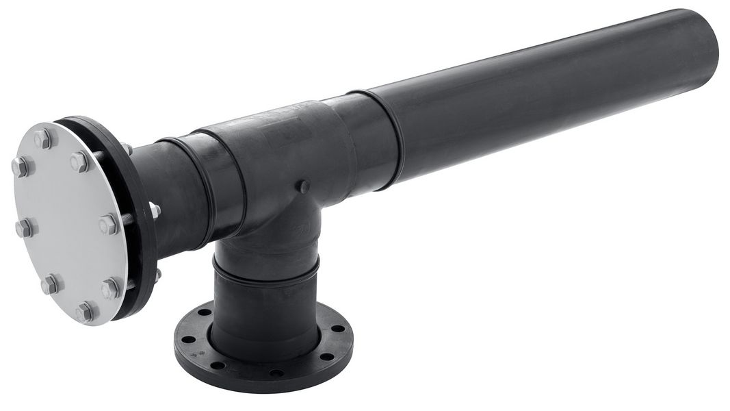 Pièce T de raccordement pour régulateur de pression ÜU-TT en PE-HD BIOGASKONTOR DN 150